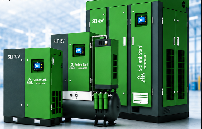 Sollant SLT 15V, SLT 37V and SLT 45V screw air compressors